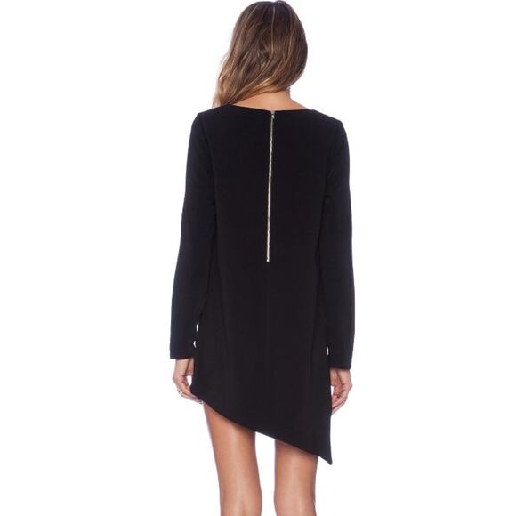 Style Stalker Isabella Black Asymmetrical Grommet Hem Long Sleeve Dress S NWT - Picture 2 of 10